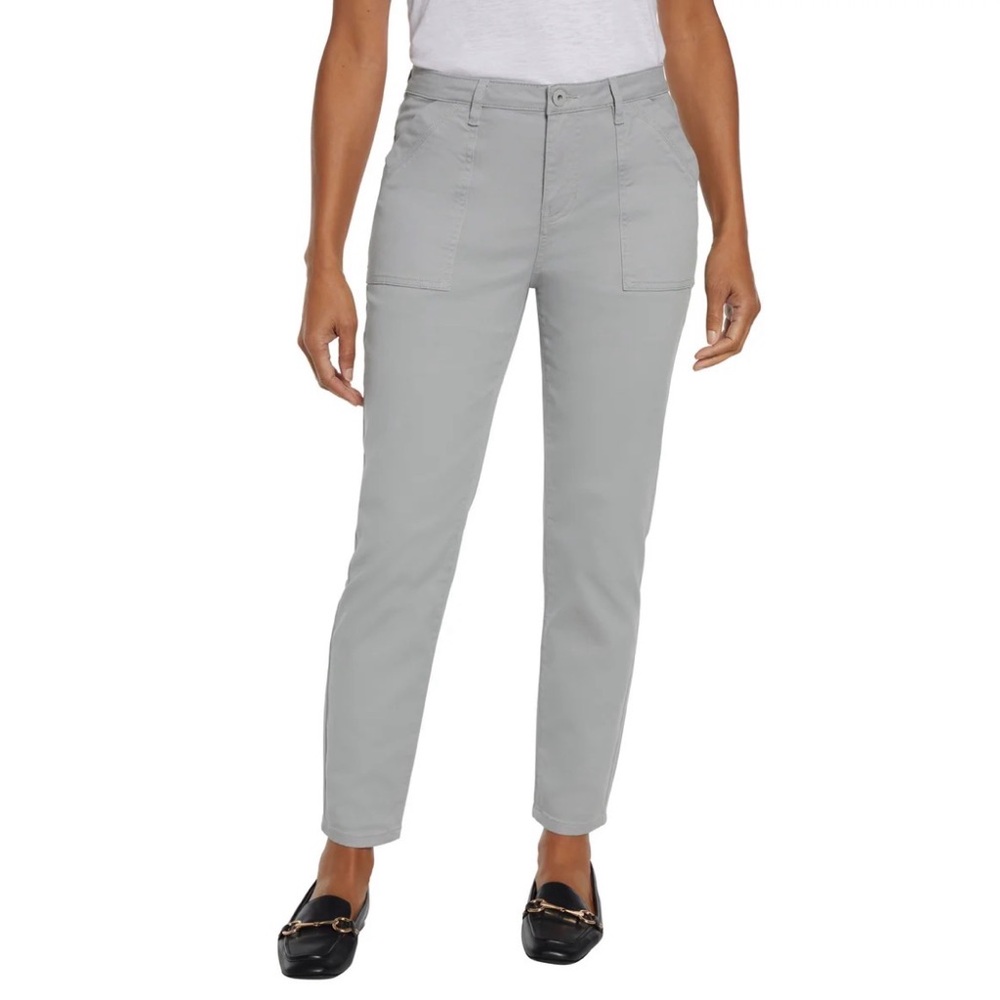 Banana Republic Gray Utility Ankle Straight Pants Size 16 Stretch Straight Leg